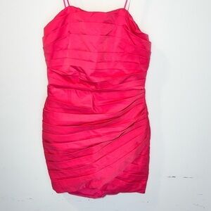 NWT Lavish Ladies Hot Pink Pleated Mini Dress Size Small